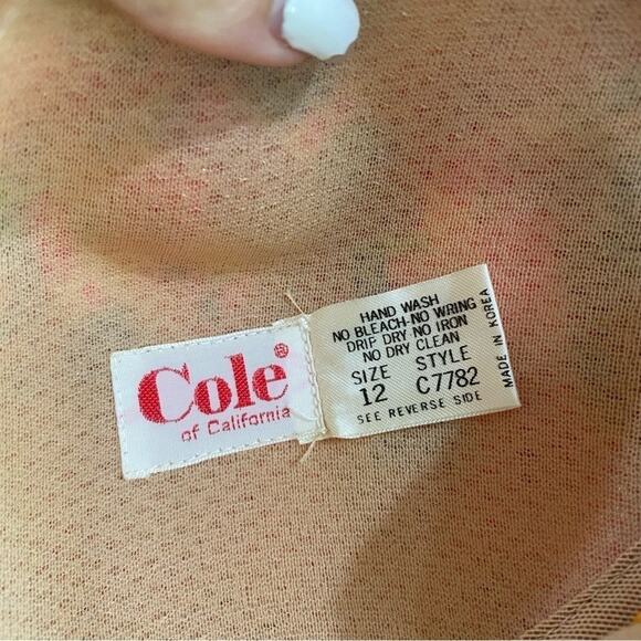 VTG Cole of California Floral Halter One Piece Swimsuit 70s Style Sz 12 - Picture 3 of 9